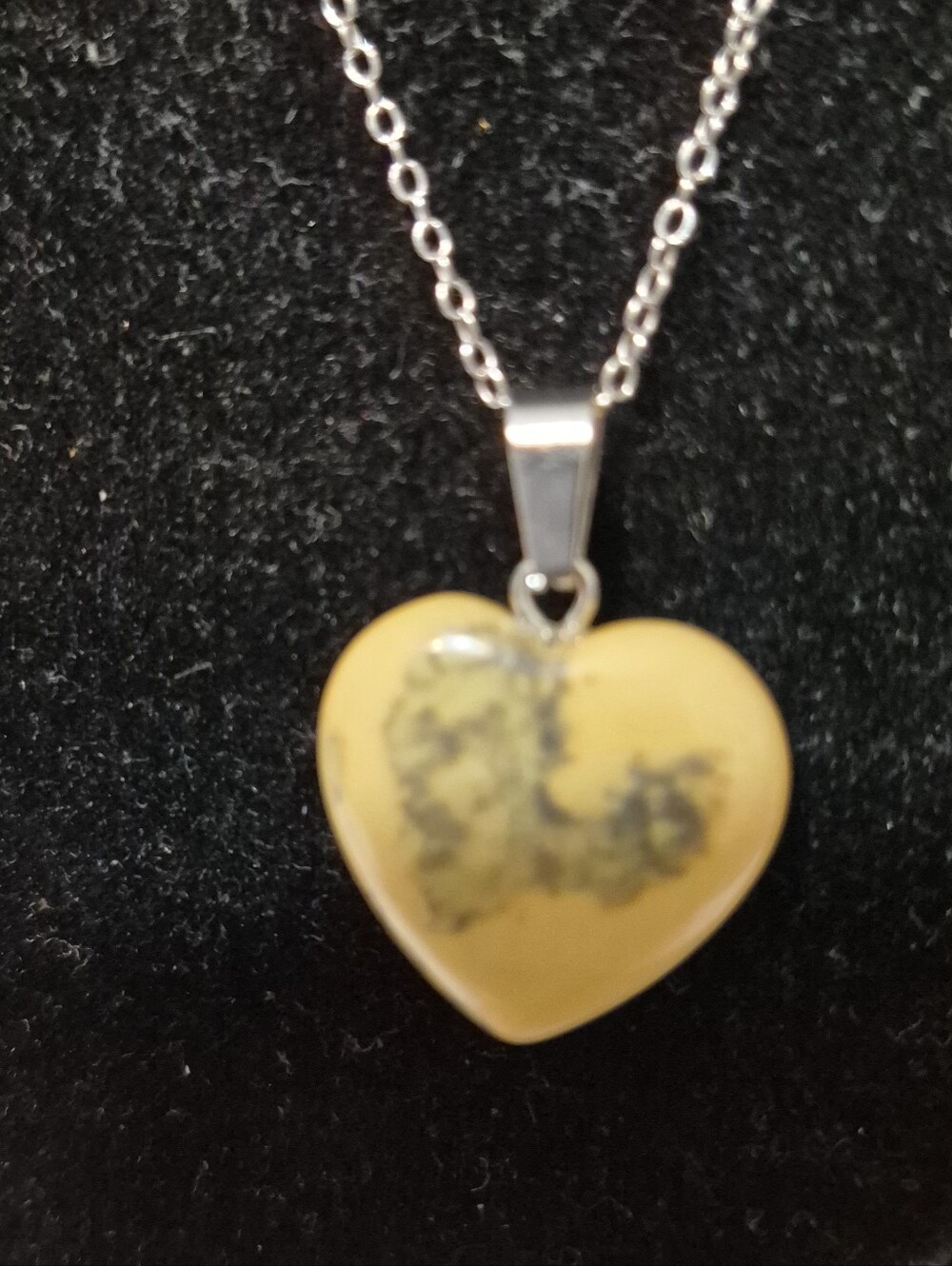 Heart Shape Pendant Baltic Amber 9" Chain